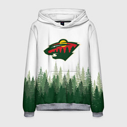 Толстовка-худи мужская Minnesota Wild, Миннесота Уайлд Лес, цвет: 3D-меланж