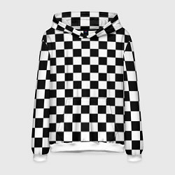 Толстовка-худи мужская Chess Squares Cubes, цвет: 3D-белый