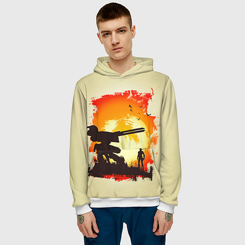 Мужская толстовка Снейк и Метал Гир / 3D-Белый – фото 3