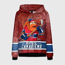 Толстовка-худи мужская Монреаль Канадиенс, Montreal Canadiens Маскот, цвет: 3D-черный
