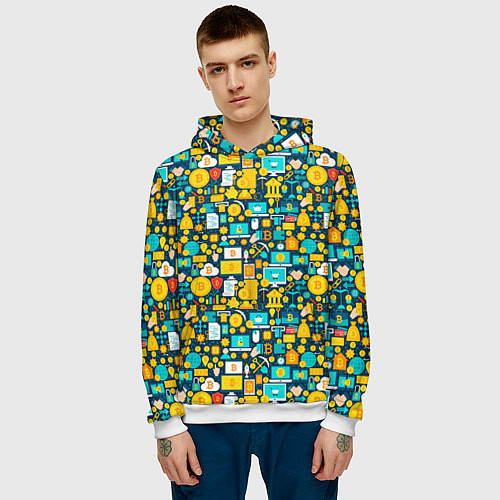 Мужская толстовка Трейдер Криптовалют / 3D-Белый – фото 3