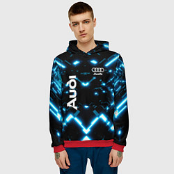 Толстовка-худи мужская Audi Neon, цвет: 3D-красный — фото 2