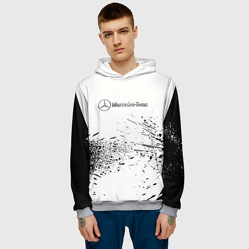 Мужская толстовка Mercedes-Benz - Брызги / 3D-Меланж – фото 3