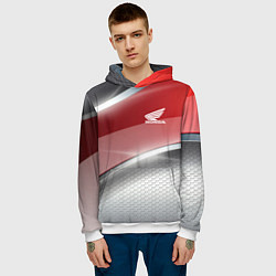 Толстовка-худи мужская Honda Текстура, цвет: 3D-белый — фото 2