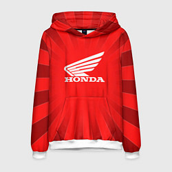 Толстовка-худи мужская Honda красные линии, цвет: 3D-белый