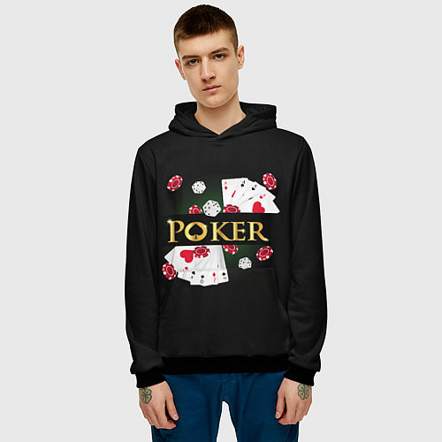 Мужская толстовка Покер POKER / 3D-Черный – фото 3