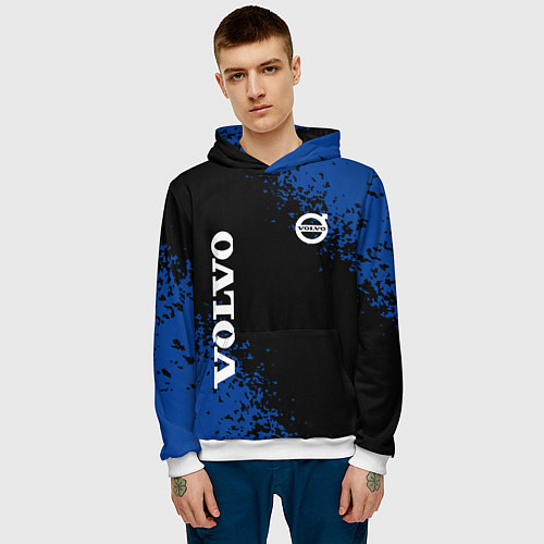 Мужская толстовка Volvo брызги / 3D-Белый – фото 3