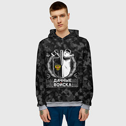Толстовка-худи мужская ДАЧНЫЕ ВОЙСКА РФ, цвет: 3D-меланж — фото 2