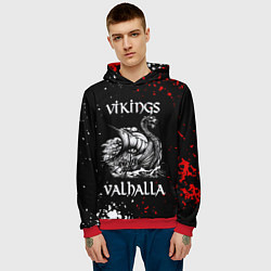 Толстовка-худи мужская Викинги: Вальхалла Vikings: Valhalla, цвет: 3D-красный — фото 2