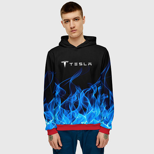 Мужская толстовка Tesla Fire / 3D-Красный – фото 3