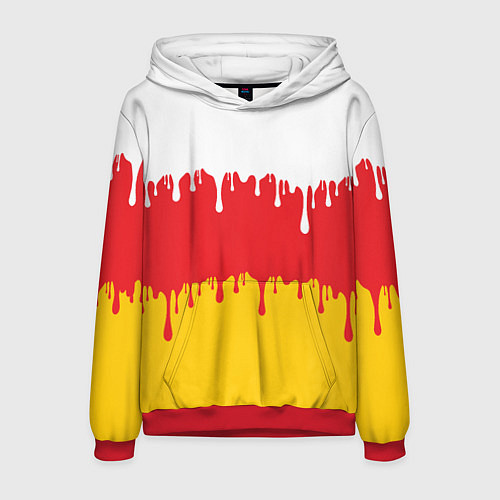 Мужская толстовка Северная Осетия Алания потёки / 3D-Красный – фото 1