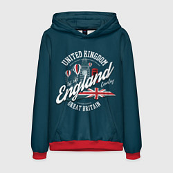 Толстовка-худи мужская Англия England, цвет: 3D-красный