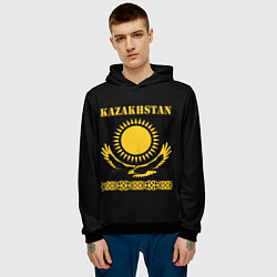 Толстовка-худи мужская KAZAKHSTAN Казахстан, цвет: 3D-черный — фото 2