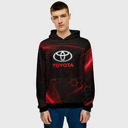 Толстовка-худи мужская Toyota sport соты, цвет: 3D-черный — фото 2