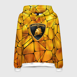 Толстовка-худи мужская Lamborghini Gold плиты, цвет: 3D-белый