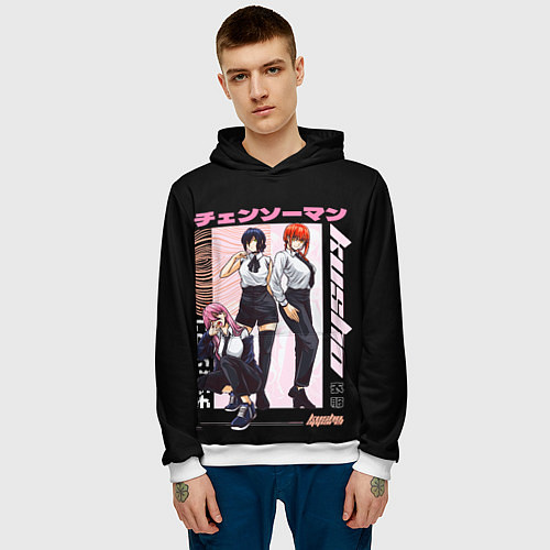 Мужская толстовка Человек бензопила лучшие девочки макима пауэр резе / 3D-Белый – фото 3