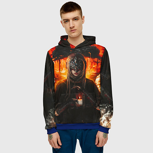 Мужская толстовка FIRE KEEPER Dark SOULS III Дарк соулс / 3D-Синий – фото 3