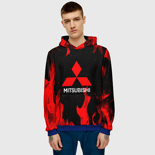 Мужская толстовка Mitsubishi Red Fire / 3D-Синий – фото 3