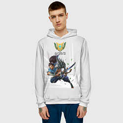 Толстовка-худи мужская Yasuo Meme, цвет: 3D-белый — фото 2