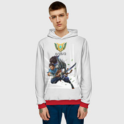 Толстовка-худи мужская Yasuo Meme, цвет: 3D-красный — фото 2