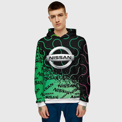 Мужская толстовка NISSAN Супер класса / 3D-Белый – фото 3