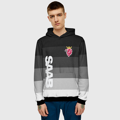 Мужская толстовка SAAB СААБ ГРАДИЕНТ / 3D-Черный – фото 3