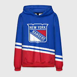 Толстовка-худи мужская New York Rangers Нью Йорк Рейнджерс, цвет: 3D-красный