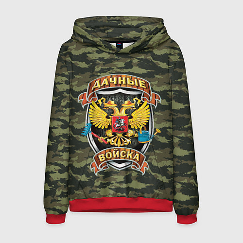 Мужская толстовка ДАЧНЫЕ ВОЙСКА КАМУФЛЯЖ / 3D-Красный – фото 1
