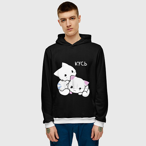 Мужская толстовка КУCЬ / 3D-Белый – фото 3