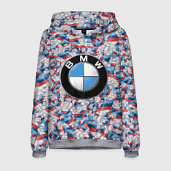 Толстовка-худи мужская BMW M PATTERN LOGO, цвет: 3D-меланж