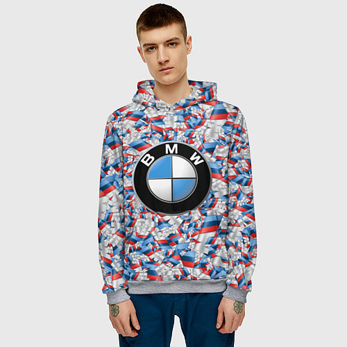 Мужская толстовка BMW M PATTERN LOGO / 3D-Меланж – фото 3