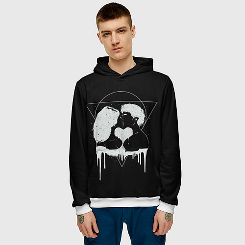 Мужская толстовка Внеземная любовь Extraterrestrial love / 3D-Белый – фото 3