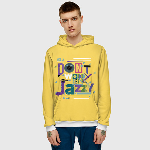 Мужская толстовка Джаз Jazz / 3D-Белый – фото 3