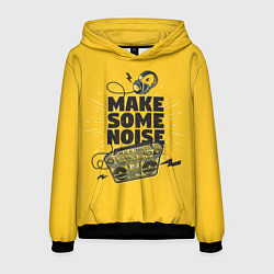 Толстовка-худи мужская Make Some Noise музыка, цвет: 3D-черный
