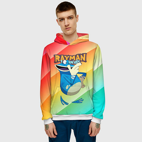 Мужская толстовка Rayman globox радуга / 3D-Белый – фото 3