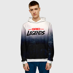 Толстовка-худи мужская Grid Legends, лого, цвет: 3D-белый — фото 2