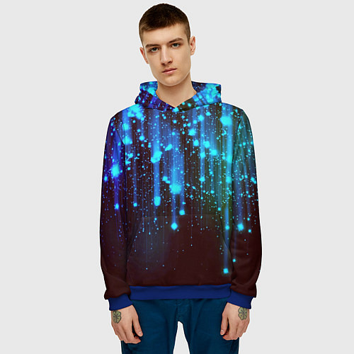 Мужская толстовка Звездопад Звёздный дождь / 3D-Синий – фото 3
