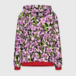 Толстовка-худи мужская Лилии цветут, цвет: 3D-красный