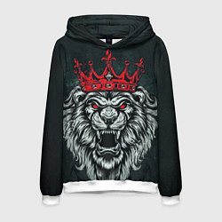 Толстовка-худи мужская Королевский лев Lion, цвет: 3D-белый