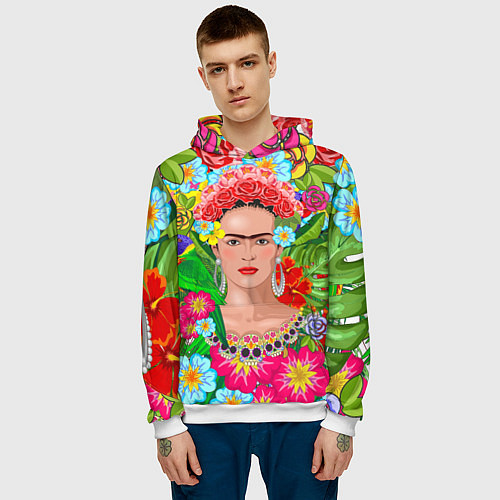 Мужская толстовка Фрида Кало Мексика Художник Феминист 3D / 3D-Белый – фото 3