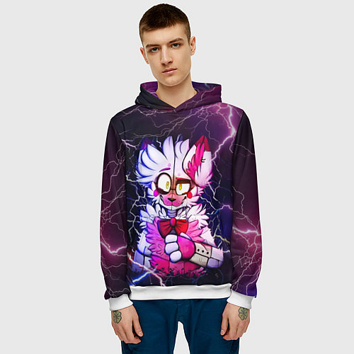 Мужская толстовка Foxy Five Nights at Freddys / 3D-Белый – фото 3