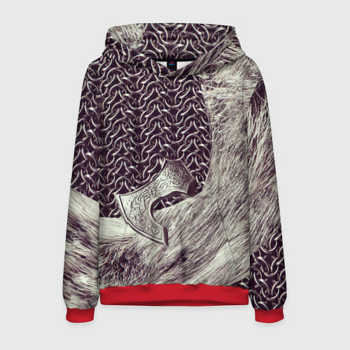 Мужская толстовка Доспехи Викинга / 3D-Красный – фото 1