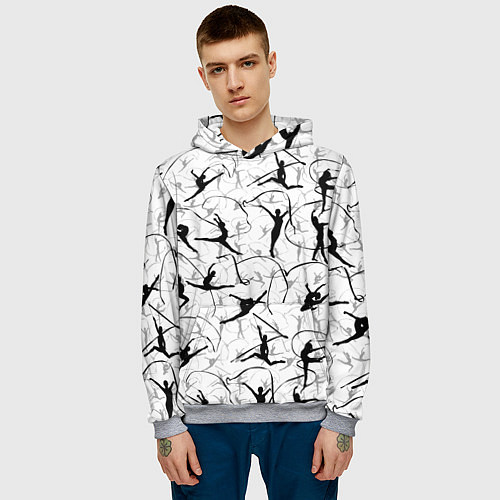 Мужская толстовка Воздушная акробатика Паттерн / 3D-Меланж – фото 3