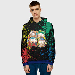 Толстовка-худи мужская Мультфильм Южный парк персонажи South Park, цвет: 3D-синий — фото 2