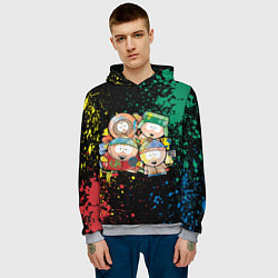 Толстовка-худи мужская Мультфильм Южный парк персонажи South Park, цвет: 3D-меланж — фото 2