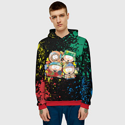Толстовка-худи мужская Мультфильм Южный парк персонажи South Park, цвет: 3D-красный — фото 2