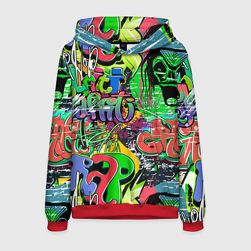 Мужская толстовка Граффити с черепами / 3D-Красный – фото 1