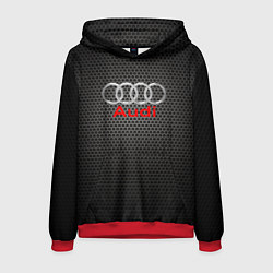Толстовка-худи мужская Audi карбон, цвет: 3D-красный