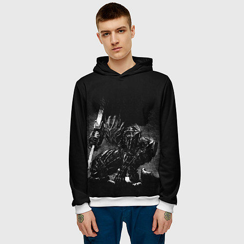 Мужская толстовка ГАТС В БРОНЕ БЕРСЕРК / 3D-Белый – фото 3
