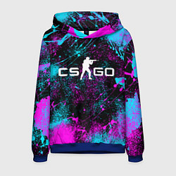 Толстовка-худи мужская КС ГО НЕОН CS GO NEON, цвет: 3D-синий